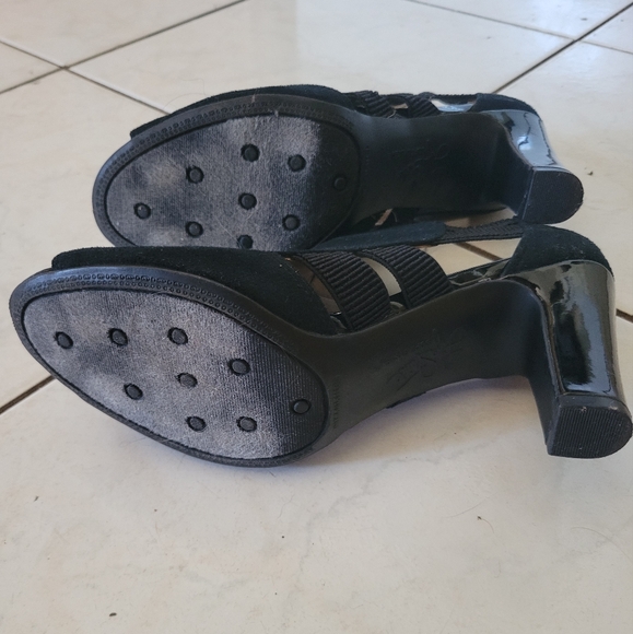 Black Heeled Sandals Shoes Cadenza Life Stride Sz.7.5 - Picture 10 of 12